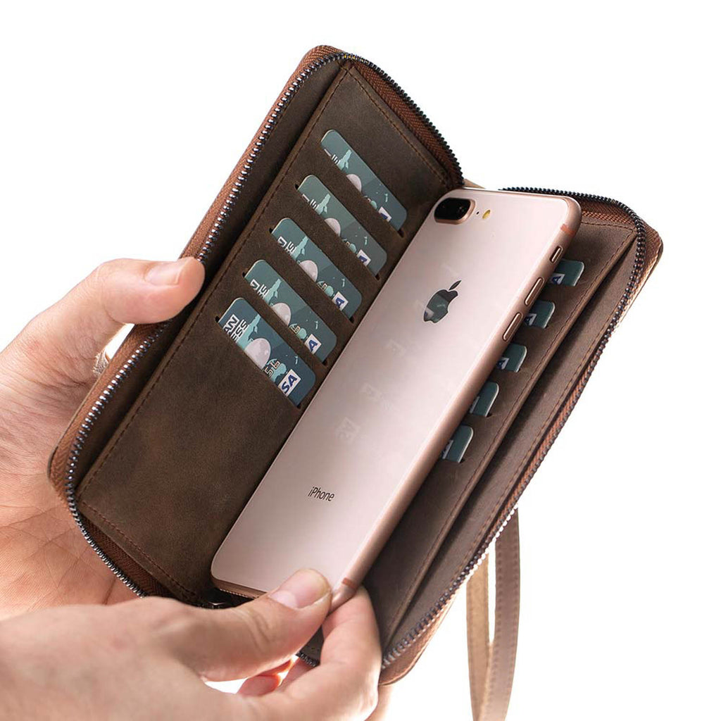 iPhone XS Max Camel Leather 2-in-1 Wallet Purse with Card Holder - Hardiston - 4