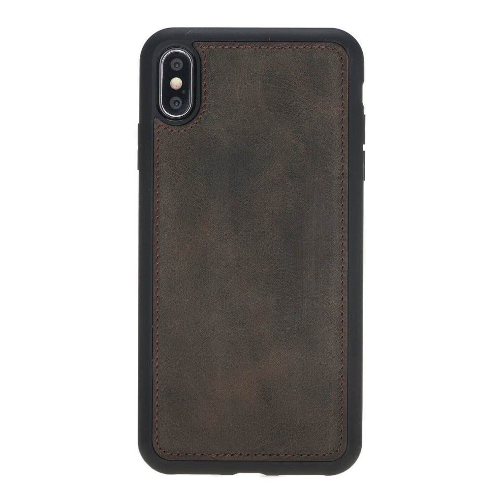 iPhone XS Max Mocha Leather Detachable Dual 2-in-1 Wallet Case with Card Holder - Hardiston - 7