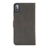 iPhone XS Max Mocha Leather Detachable 2-in-1 Wallet Case with Card Holder - Hardiston - 5