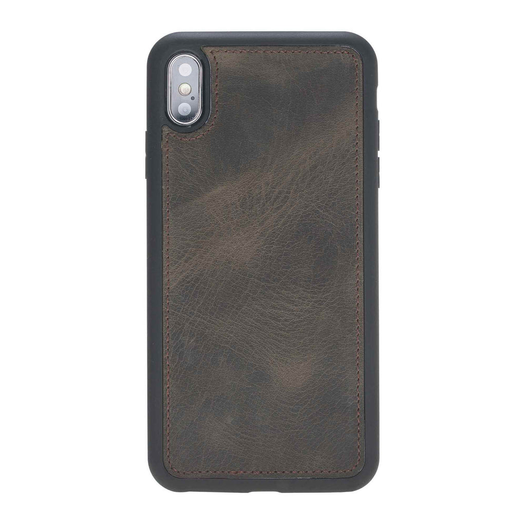 iPhone XS Max Mocha Leather Detachable 2-in-1 Wallet Case with Card Holder - Hardiston - 6