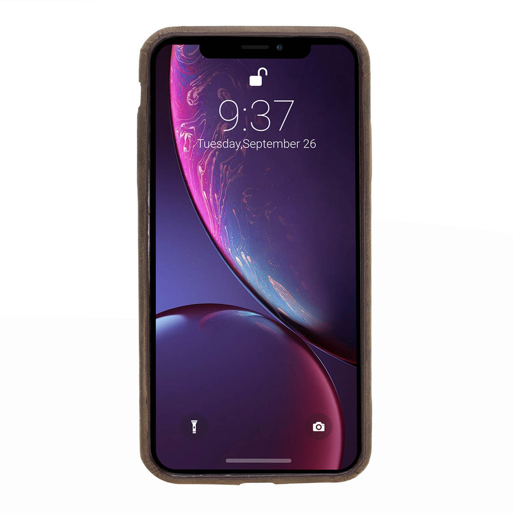 iPhone XS Max Mocha Leather Snap-On Case with Card Holder - Hardiston - 3