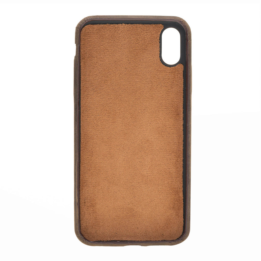 iPhone XS Max Mocha Leather Snap-On Case with Card Holder - Hardiston - 4