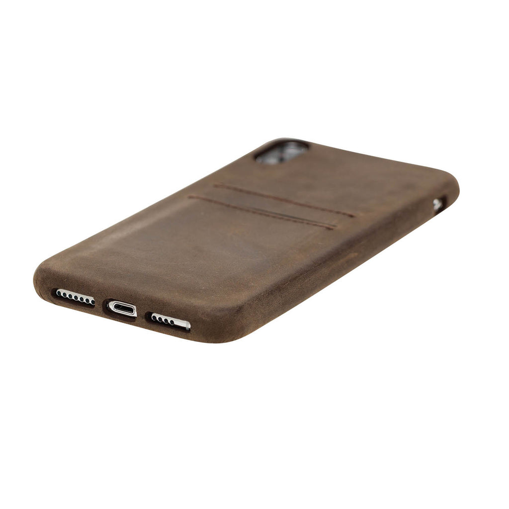 iPhone XS Max Mocha Leather Snap-On Case with Card Holder - Hardiston - 5
