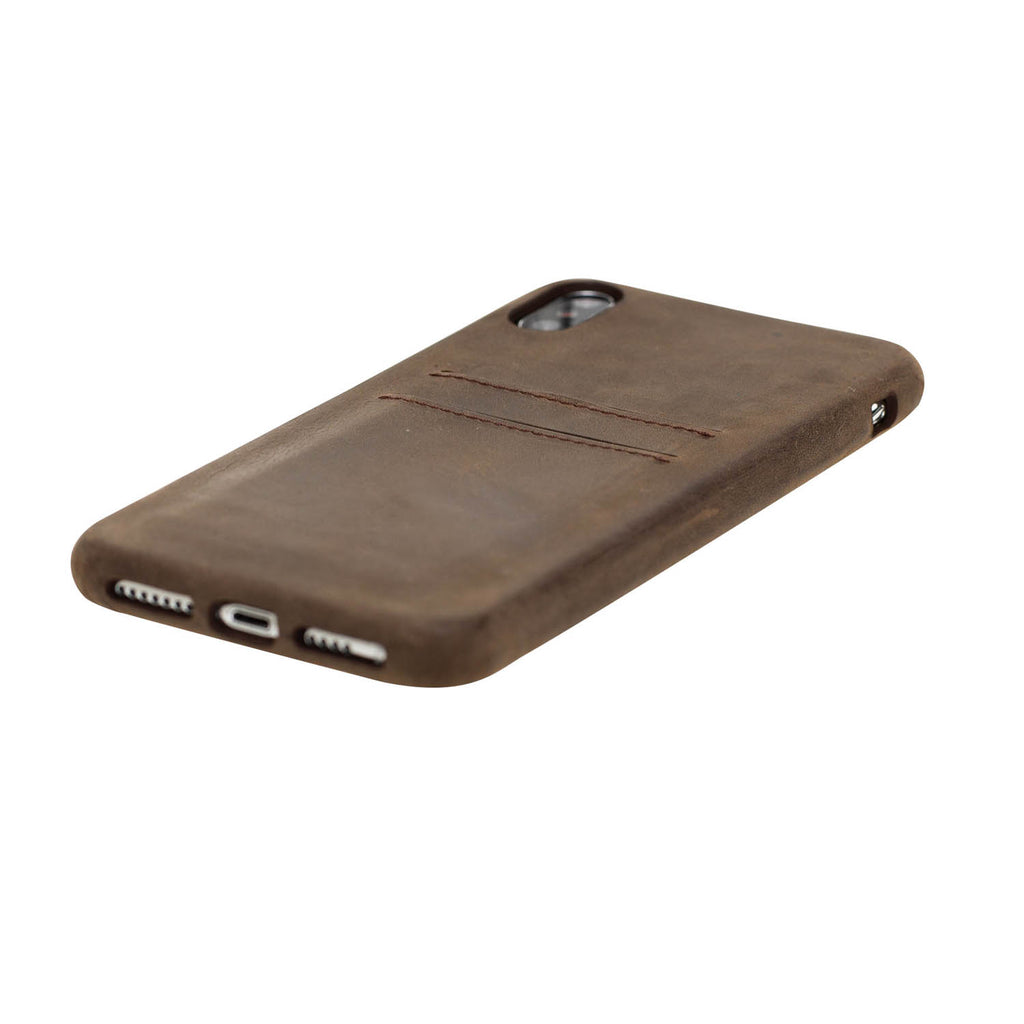 iPhone XS Max Mocha Leather Snap-On Case with Card Holder - Hardiston - 6