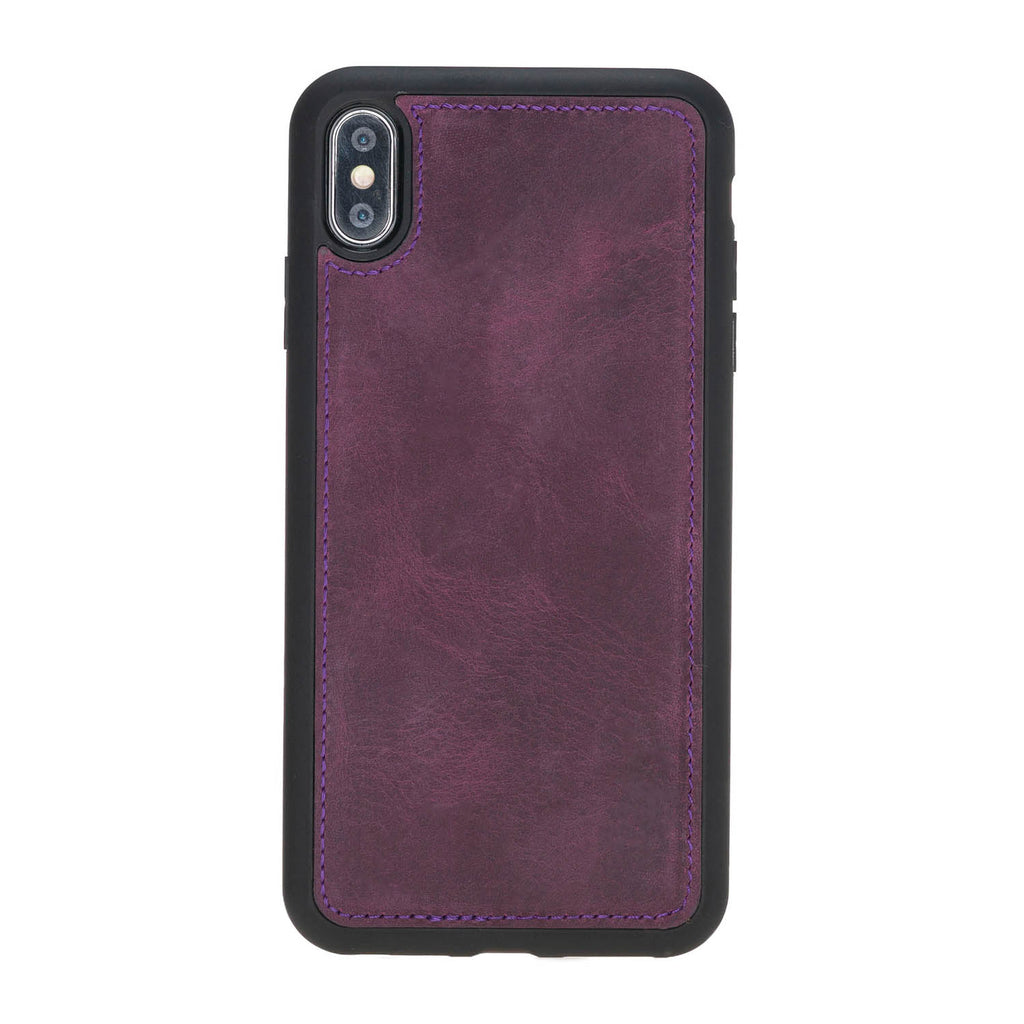 iPhone XS Max Purple Leather Detachable Dual 2-in-1 Wallet Case with Card Holder - Hardiston - 7