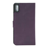 iPhone XS Max Purple Leather Detachable 2-in-1 Wallet Case with Card Holder - Hardiston - 5