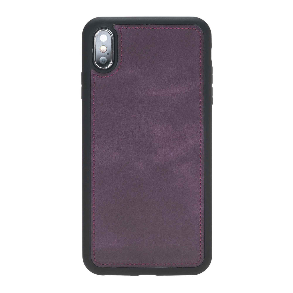 iPhone XS Max Purple Leather Detachable 2-in-1 Wallet Case with Card Holder - Hardiston - 6