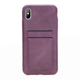 iPhone XS Max Purple Leather Snap-On Case with Card Holder - Hardiston - 2