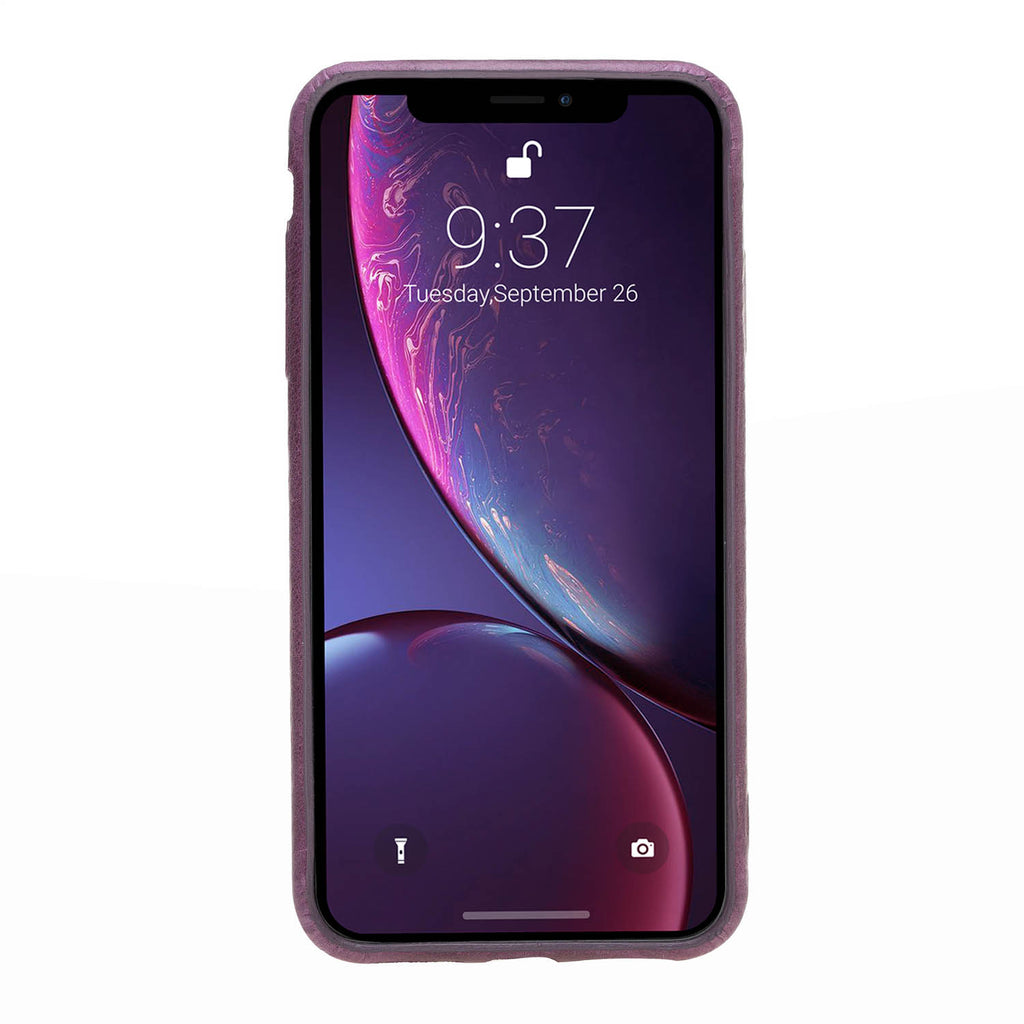 iPhone XS Max Purple Leather Snap-On Case with Card Holder - Hardiston - 3