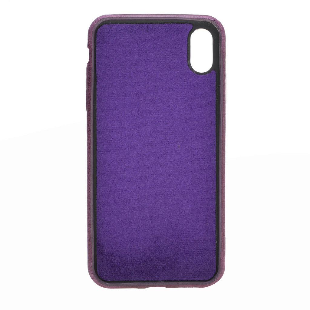 iPhone XS Max Purple Leather Snap-On Case with Card Holder - Hardiston - 4