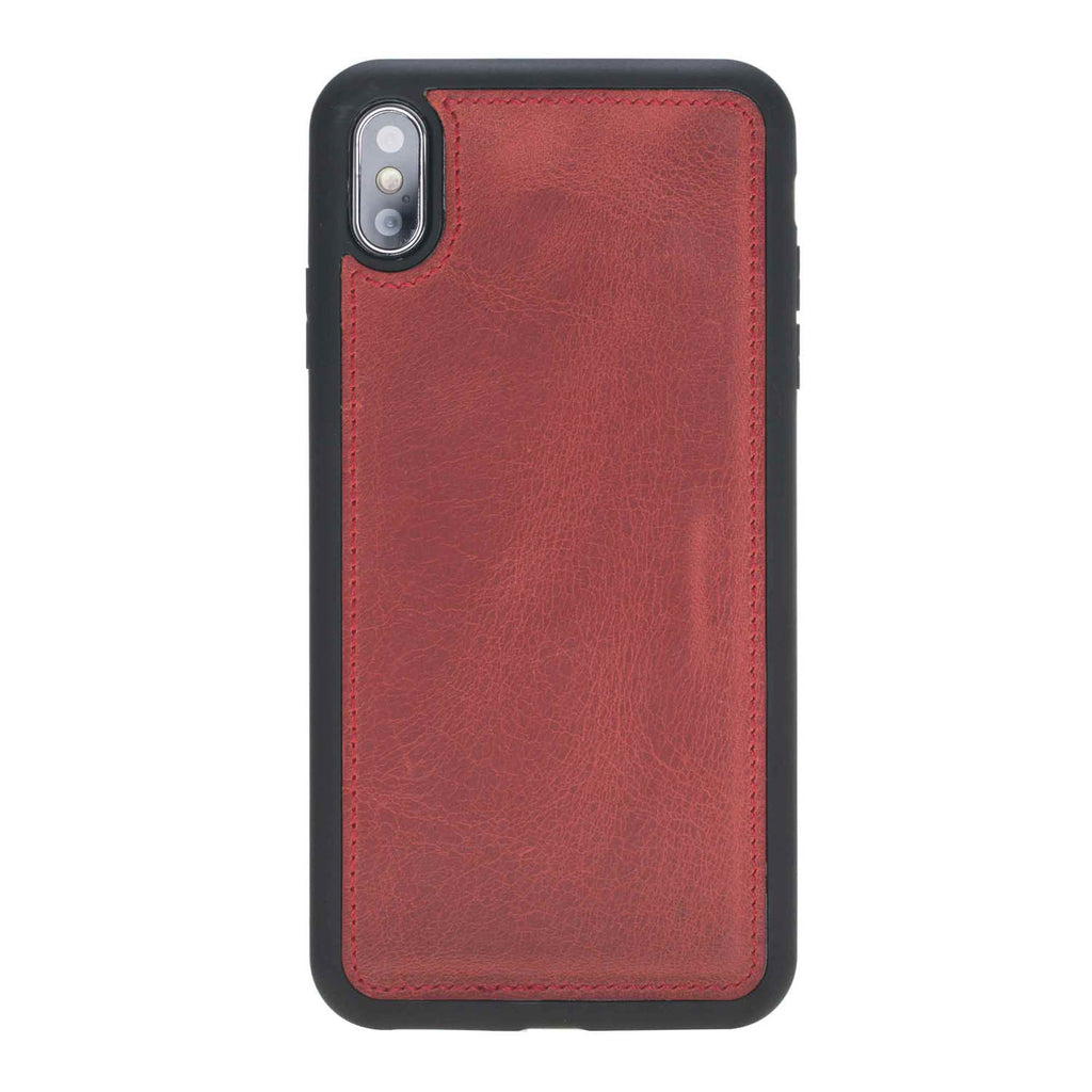 iPhone XS Max Red Leather Detachable 2-in-1 Wallet Case with Card Holder - Hardiston - 6