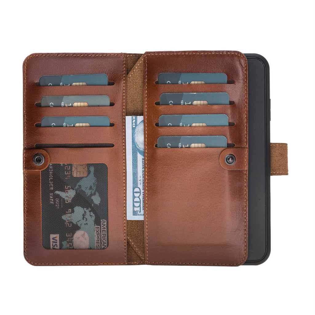 iPhone XS Max Russet Leather Detachable Dual 2-in-1 Wallet Case with Card Holder - Hardiston - 3