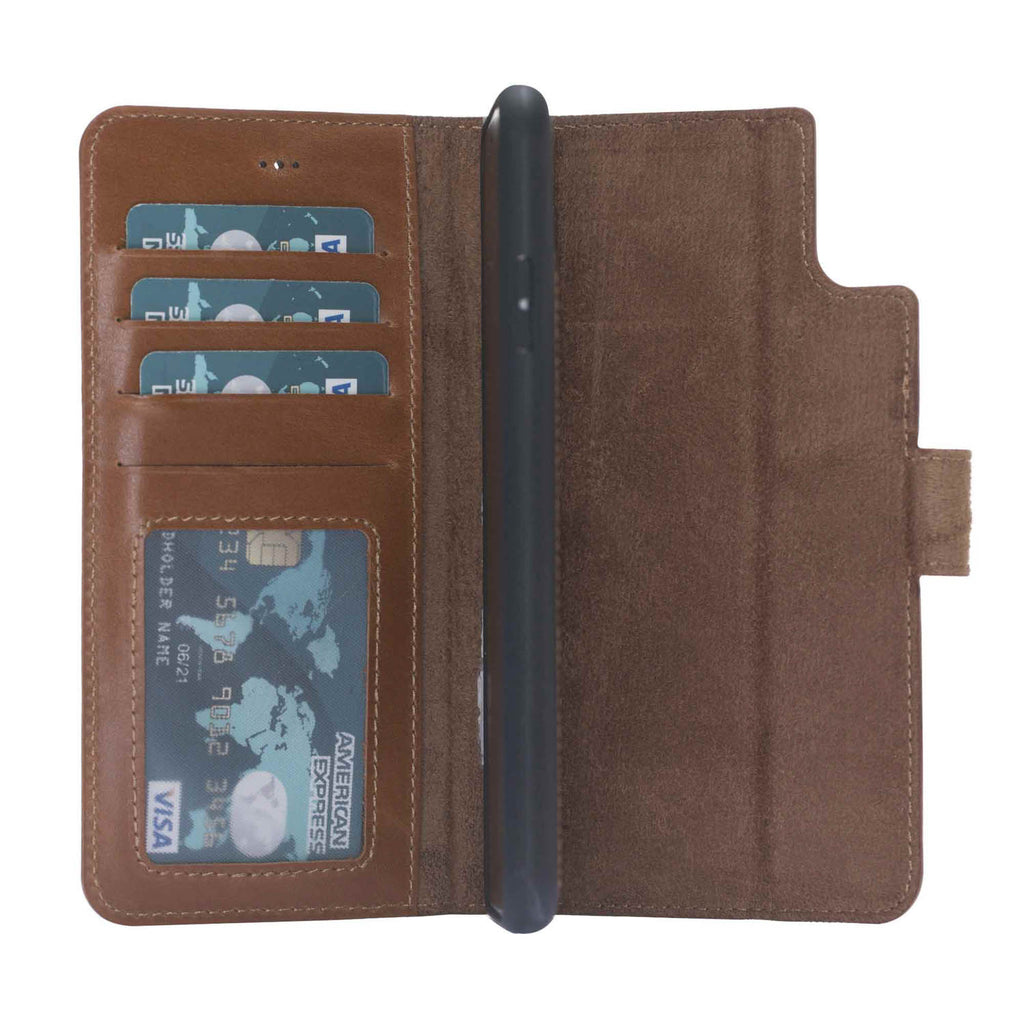 iPhone XS Max Russet Leather Detachable 2-in-1 Wallet Case with Card Holder - Hardiston - 3