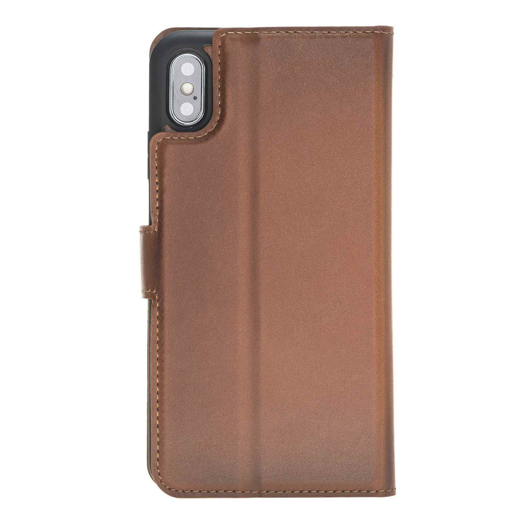 iPhone XS Max Russet Leather Detachable 2-in-1 Wallet Case with Card Holder - Hardiston - 5