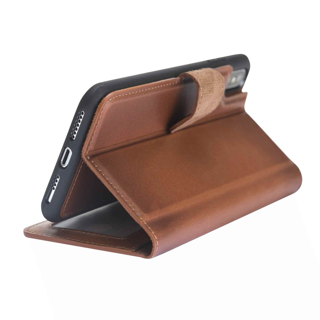 iPhone XS Max Russet Leather Detachable 2-in-1 Wallet Case with Card Holder - Hardiston - 8