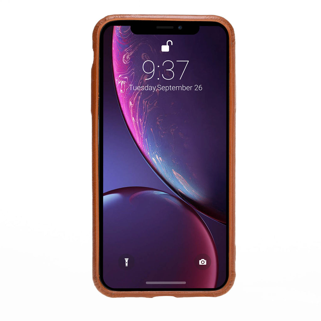 iPhone XS Max Russet Leather Snap-On Case with Card Holder - Hardiston - 3