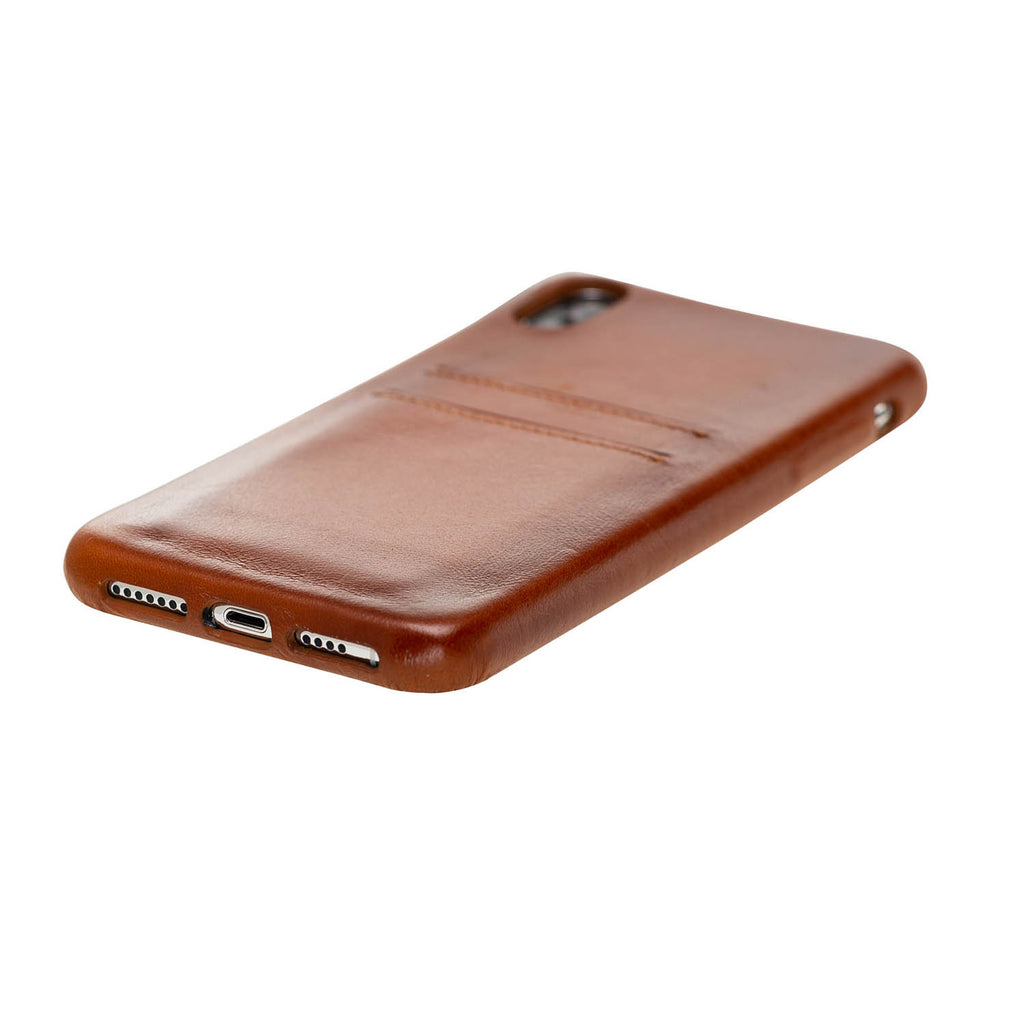 iPhone XS Max Russet Leather Snap-On Case with Card Holder - Hardiston - 5