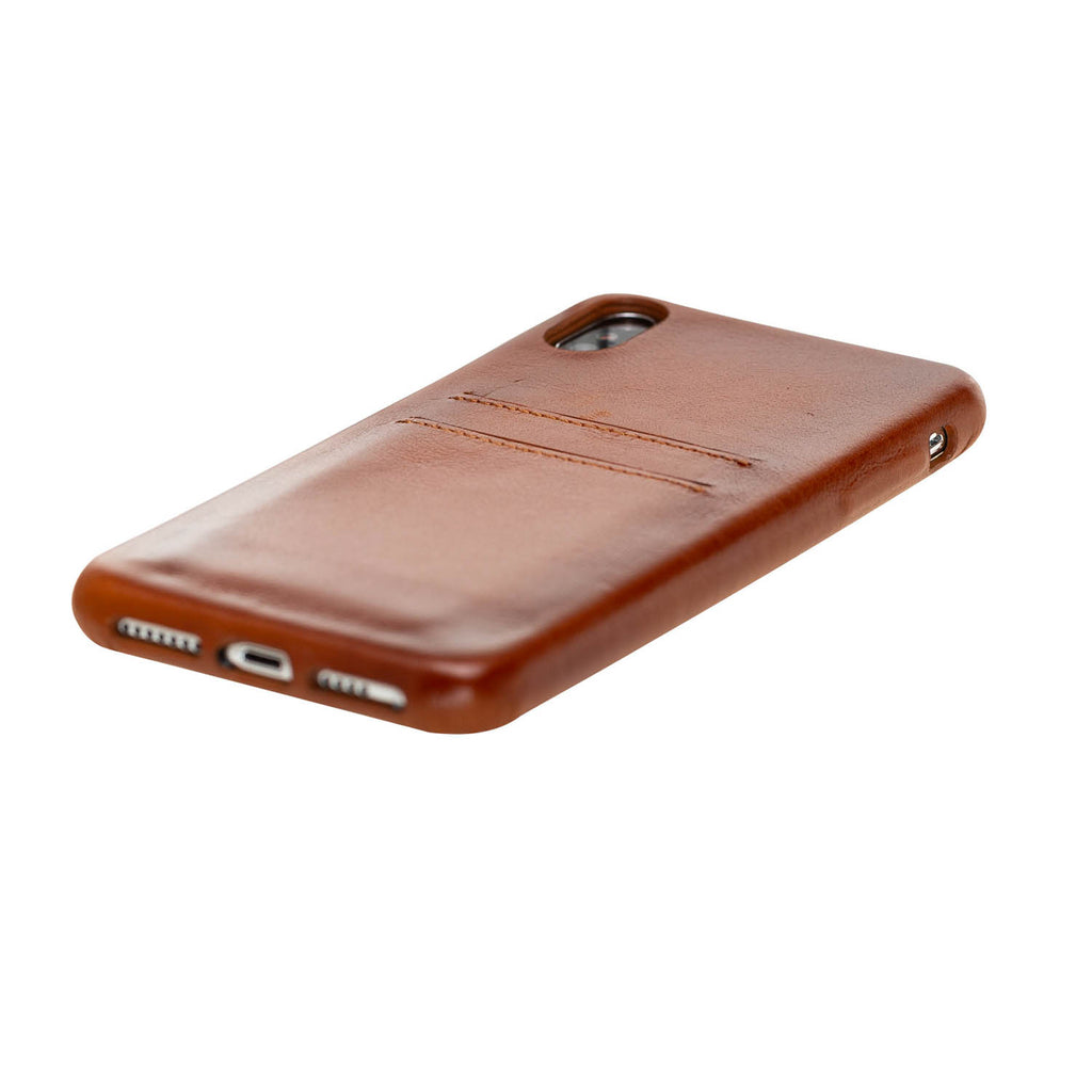 iPhone XS Max Russet Leather Snap-On Case with Card Holder - Hardiston - 6