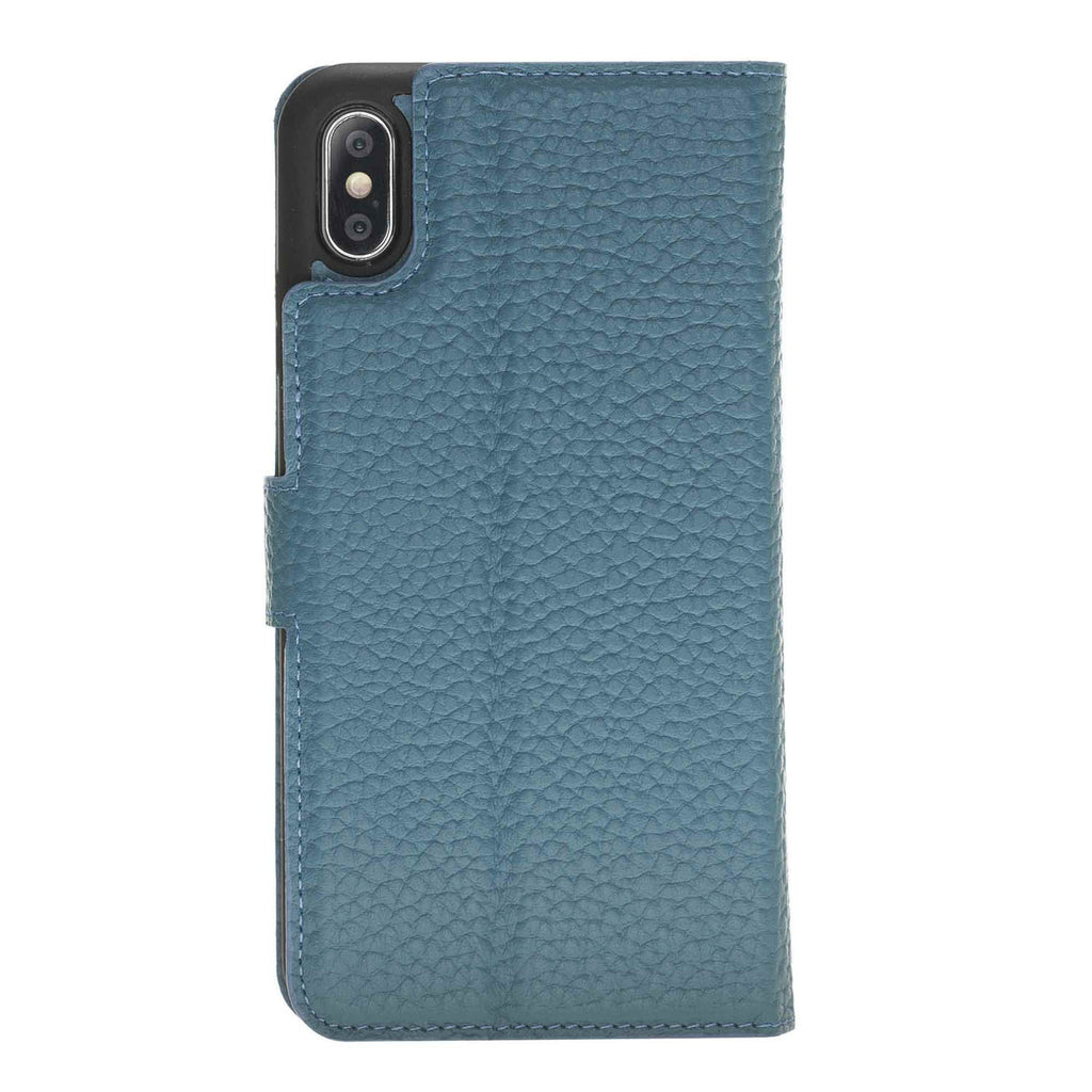 iPhone XS Max Turquoise Leather Detachable 2-in-1 Wallet Case with Card Holder - Hardiston - 5