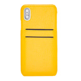 iPhone XS Max Yellow Leather Snap-On Case with Card Holder - Hardiston - 2