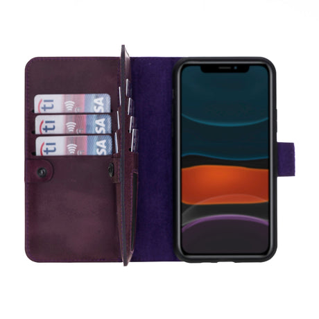 iPhone 11 Pro Dual Fold Magnetic Detachable Leather Wallet Case by Hardiston - premium iPhone 11 Cases