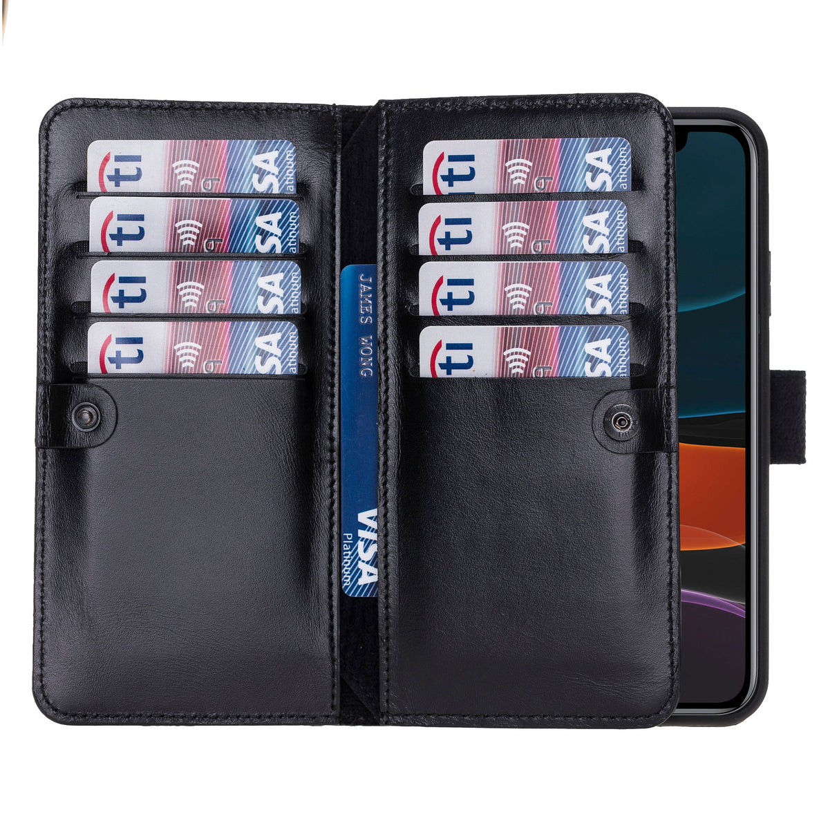 iPhone 11 Pro Max Dual Fold Magnetic Detachable Leather Wallet Case by Hardiston - premium iPhone 11 Cases