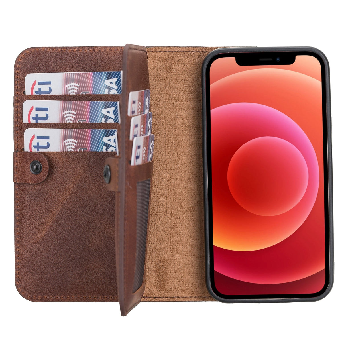 iPhone 12 Mini Leather Dual Wallet Case by Hardiston - premium iPhone 12 Cases
