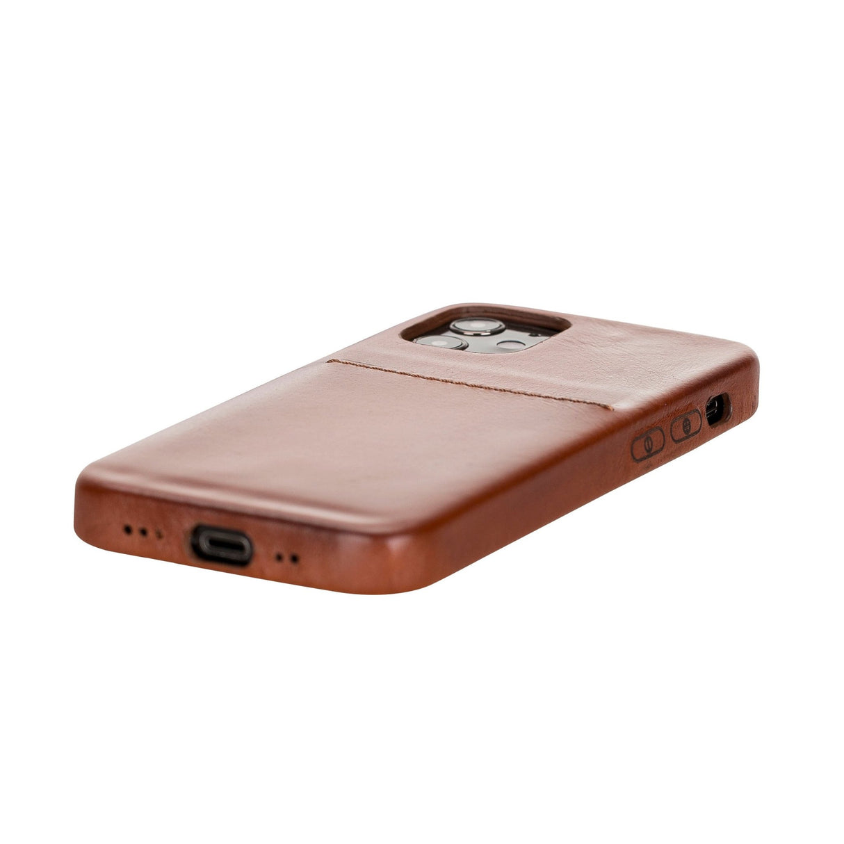 iPhone 12 Mini Snap - on Full Cover Leather Case with Credit Card Slots by Hardiston - premium iPhone 12 Cases