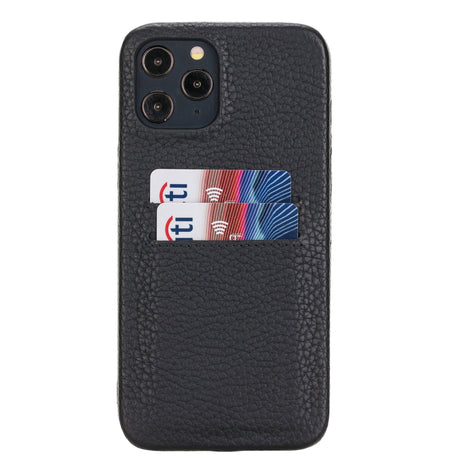 iPhone 12 Pro Max Snap - on Full Cover Leather Case with Credit Card Slots by Hardiston - premium iPhone 12 Cases