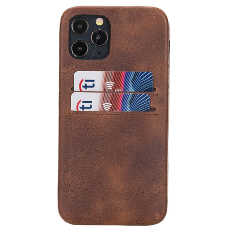 iPhone 12 Snap - on Full Cover Leather Case with Credit Card Slots by Hardiston - premium iPhone 12 Cases