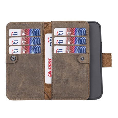 iPhone 13 Mini Leather Dual Wallet Case by Hardiston - premium iPhone 13 Cases