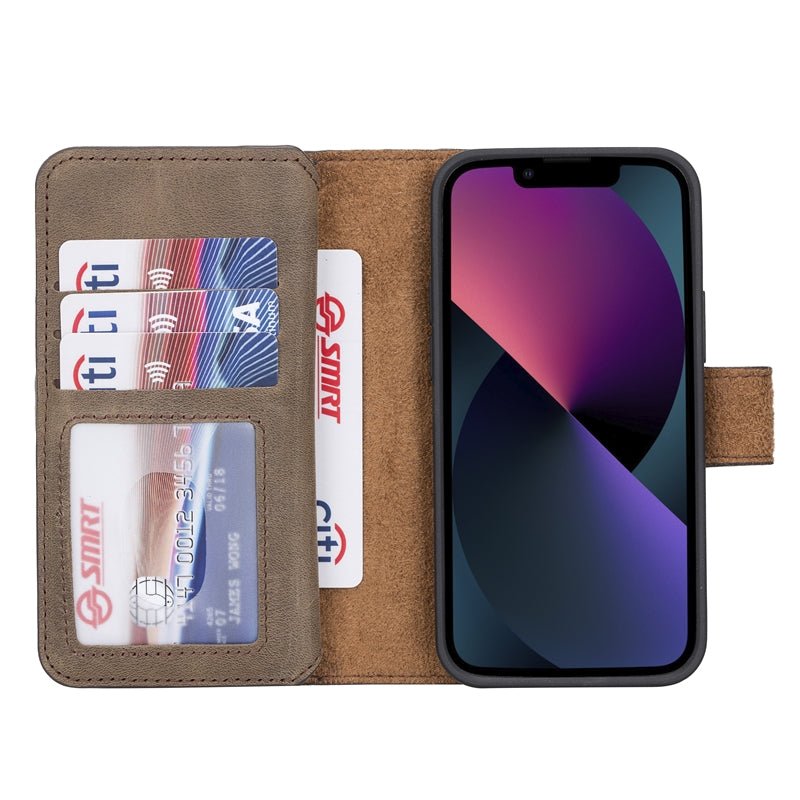 iPhone 13 Mini Leather Dual Wallet Case by Hardiston - premium iPhone 13 Cases