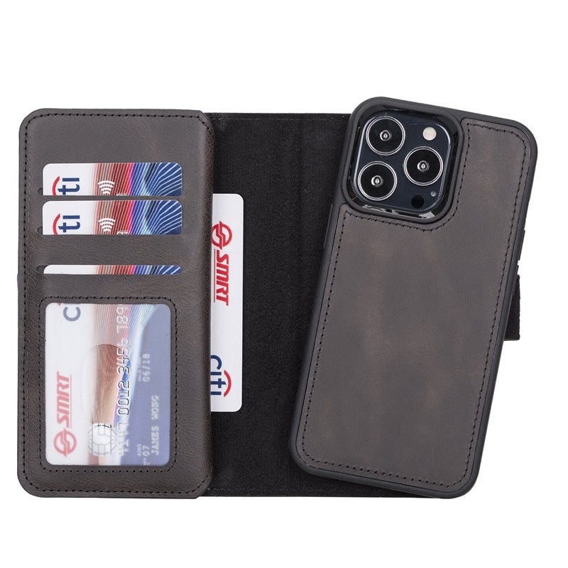 iPhone 13 Pro Leather Dual Wallet Case by Hardiston - premium iPhone 13 Cases