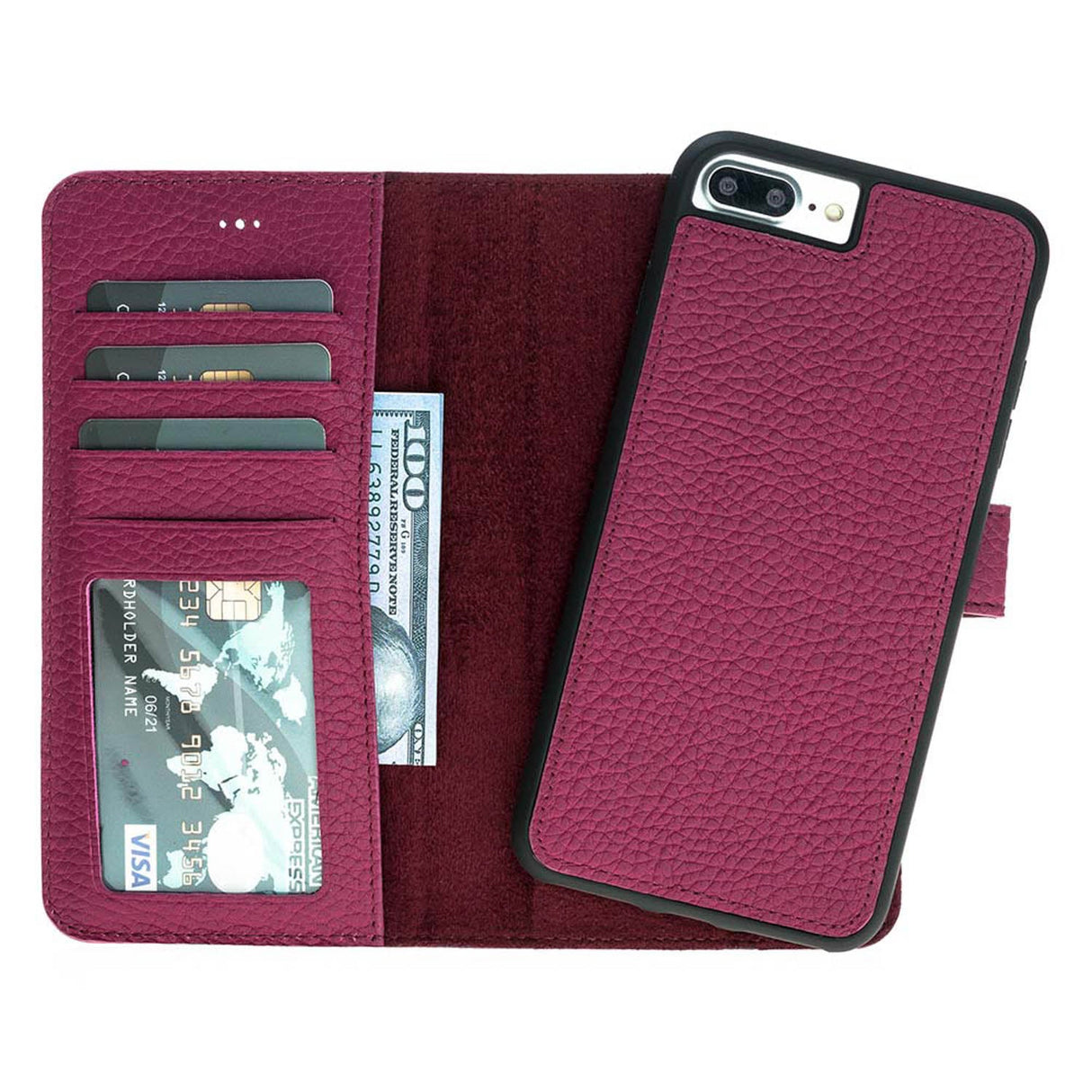 iPhone 8 Plus / iPhone 7 Plus Magnetic Detachable Leather Wallet Case by Hardiston - premium iPhone 7 - 8 - SE Cases