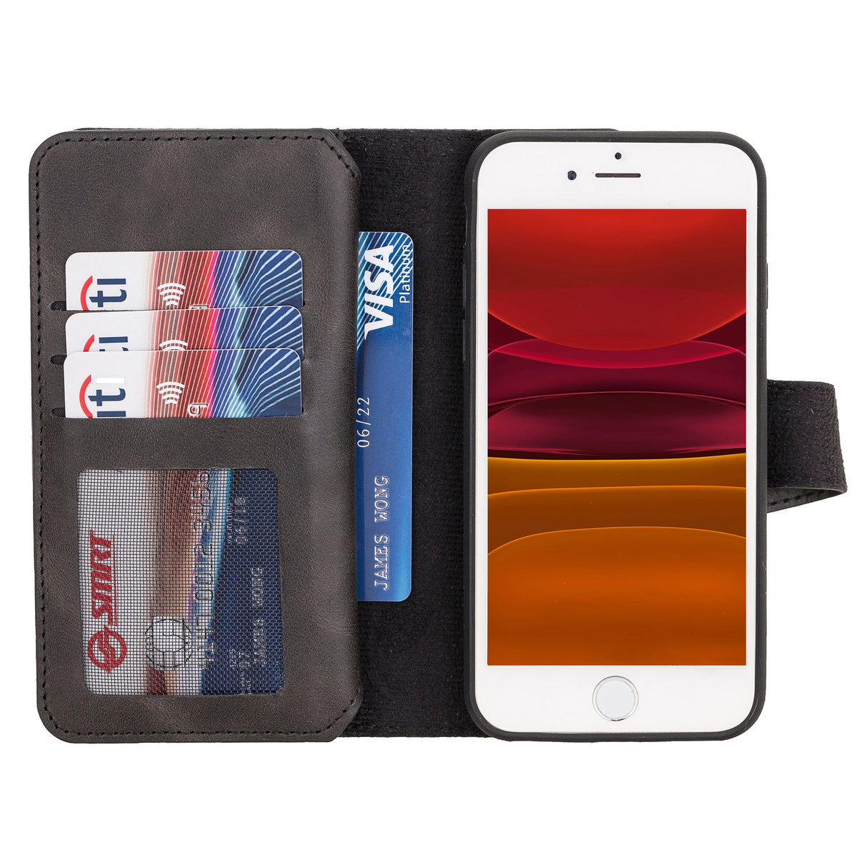 iPhone SE / iPhone 8 / iPhone 7 Dual Fold Magnetic Detachable Leather Wallet Case by Hardiston - premium iPhone 7 - 8 - SE Cases