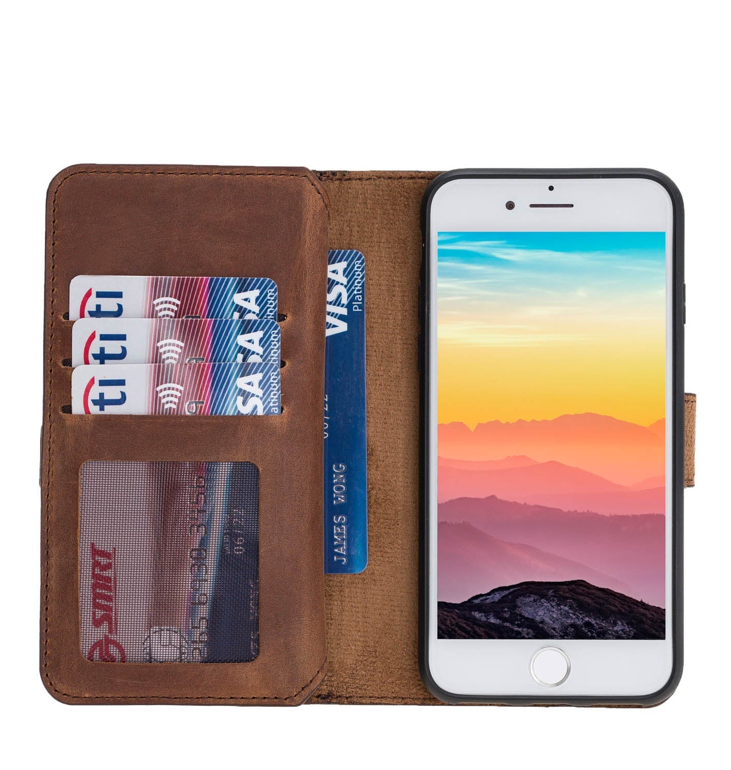 iPhone SE / 8 / 7, 2-in-1 Leather Wallet Case | Hardiston