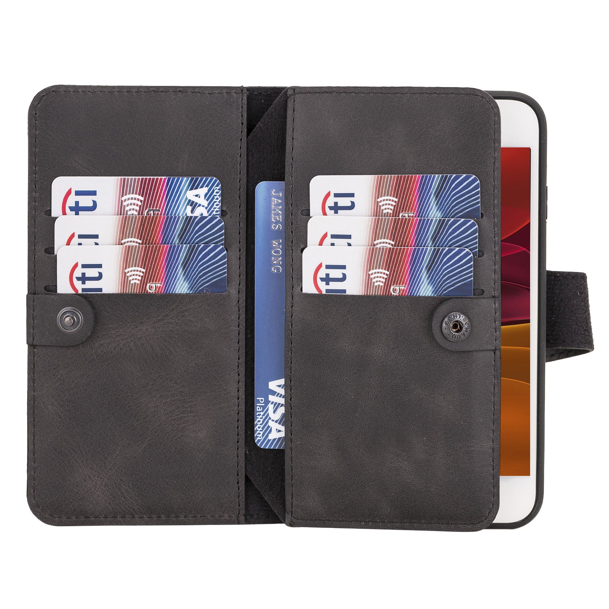 iPhone SE / 8 / 7, 2-in-1 Leather Wallet Case | Hardiston