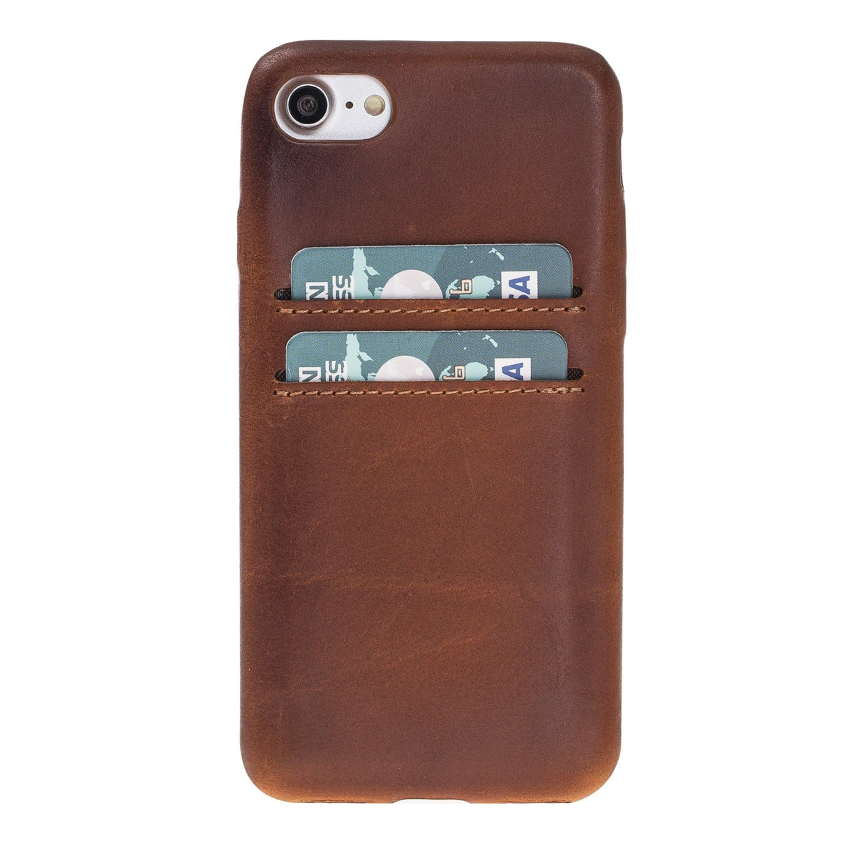 iPhone SE / iPhone 8 / iPhone 7 Snap - on Full Cover Leather Case with Credit Cards by Hardiston - premium iPhone 7 - 8 - SE Cases