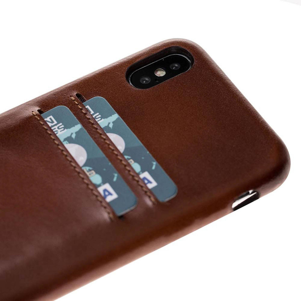 iPhone X / XS Snap - on Full Cover Leather Case with Credit Card Slots by Hardiston - premium iPhone 10 (X) Cases