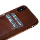 iPhone X / XS Snap - on Full Cover Leather Case with Credit Card Slots by Hardiston - premium iPhone 10 (X) Cases