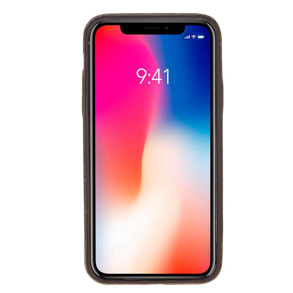 iPhone X / XS Snap - on Full Cover Leather Case with Credit Card Slots by Hardiston - premium iPhone 10 (X) Cases