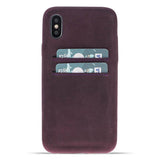 iPhone X / XS Snap - on Full Cover Leather Case with Credit Card Slots by Hardiston - premium iPhone 10 (X) Cases