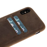 iPhone X / XS Snap - on Full Cover Leather Case with Credit Card Slots by Hardiston - premium iPhone 10 (X) Cases