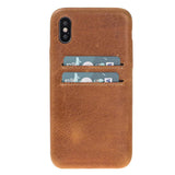 iPhone X / XS Snap - on Full Cover Leather Case with Credit Card Slots by Hardiston - premium iPhone 10 (X) Cases