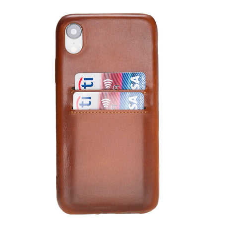 iPhone XR Snap - on Full Cover Leather Case with Credit Card Slots by Hardiston - premium mws_apo_generated