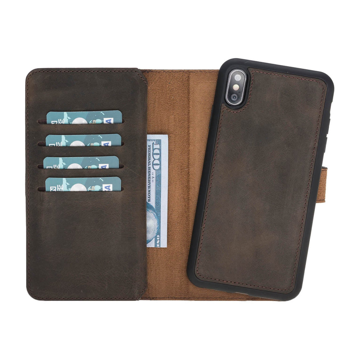 iPhone XS Max Dual Fold Magnetic Detachable Leather Wallet Case by Hardiston - premium iPhone 10 (X) Cases