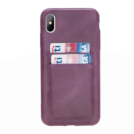 iPhone Xs Max Snap - on Full Cover Leather Case with Credit Card Slots by Hardiston - premium iPhone 10 (X) Cases