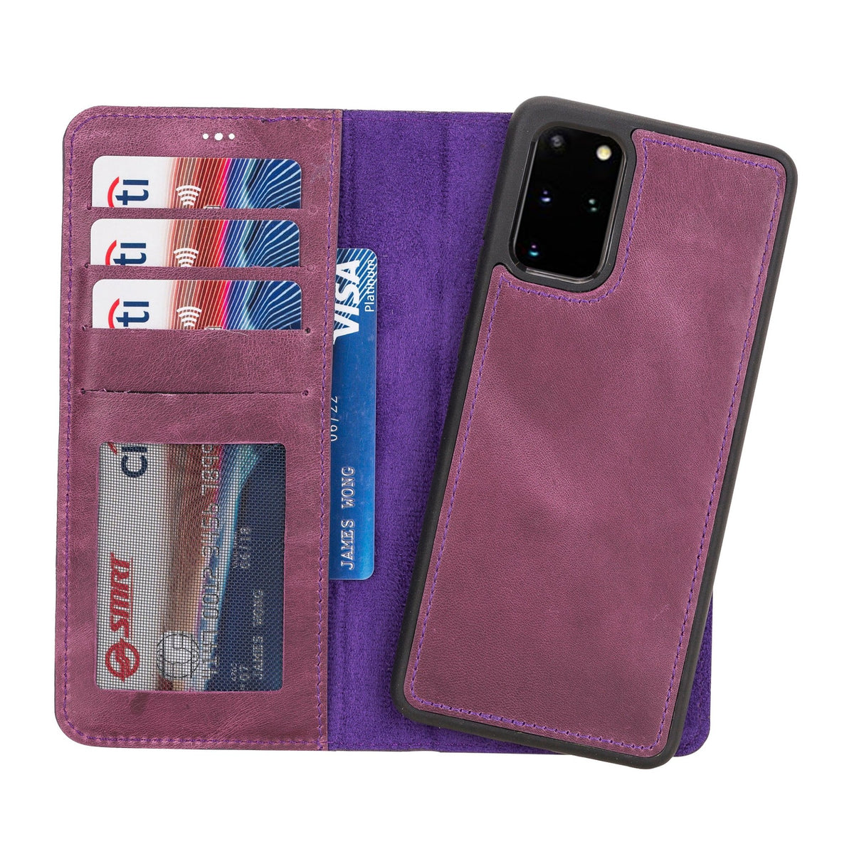Samsung Galaxy S20 Plus Magnetic Detachable Leather Wallet Case by Hardiston - premium Samsung S - 20 Cases