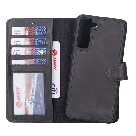 Samsung Galaxy S21 Magnetic Detachable Leather Wallet Case by Hardiston - premium Samsung S - 21 Cases