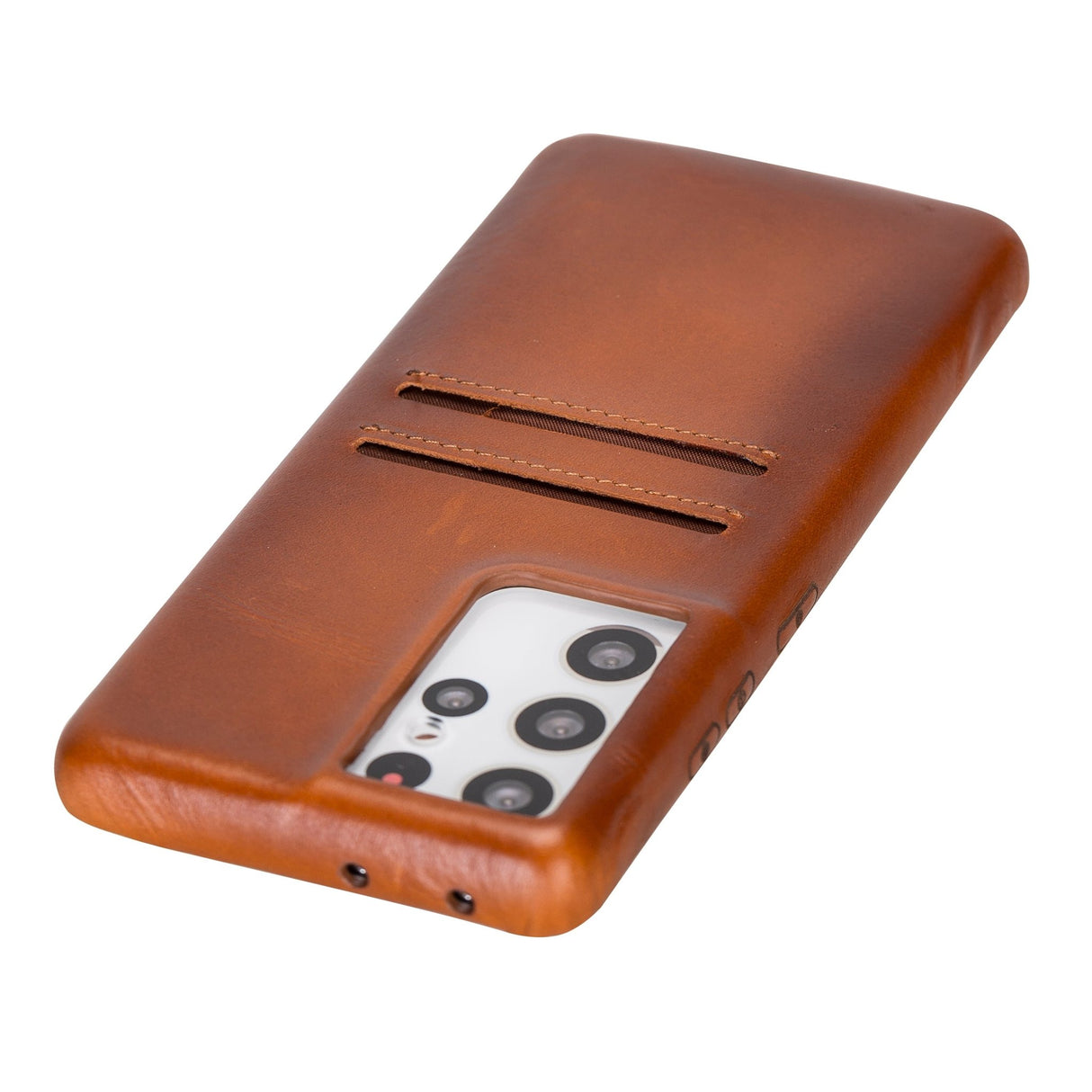 Samsung Galaxy S21 Ultra Snap - on Full Cover Leather Case with Credit Card Slots by Hardiston - premium Samsung S - 21 Cases